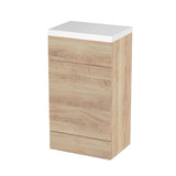 Hudson Reed Fusion 500mm Bleached Oak Toilet Unit with Polymarble Top