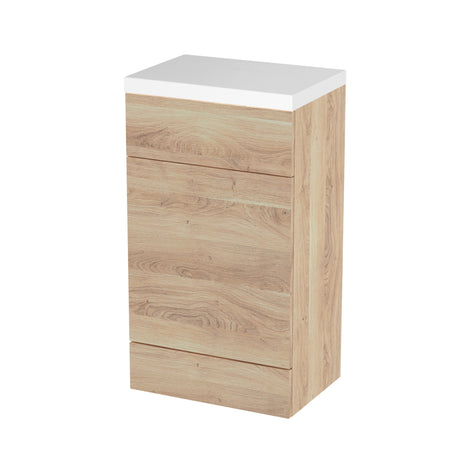 Hudson Reed Fusion 500mm Bleached Oak Toilet Unit with Polymarble Top