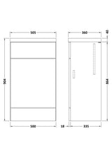 Hudson Reed Fusion 500mm Bleached Oak Toilet Unit with Polymarble Top