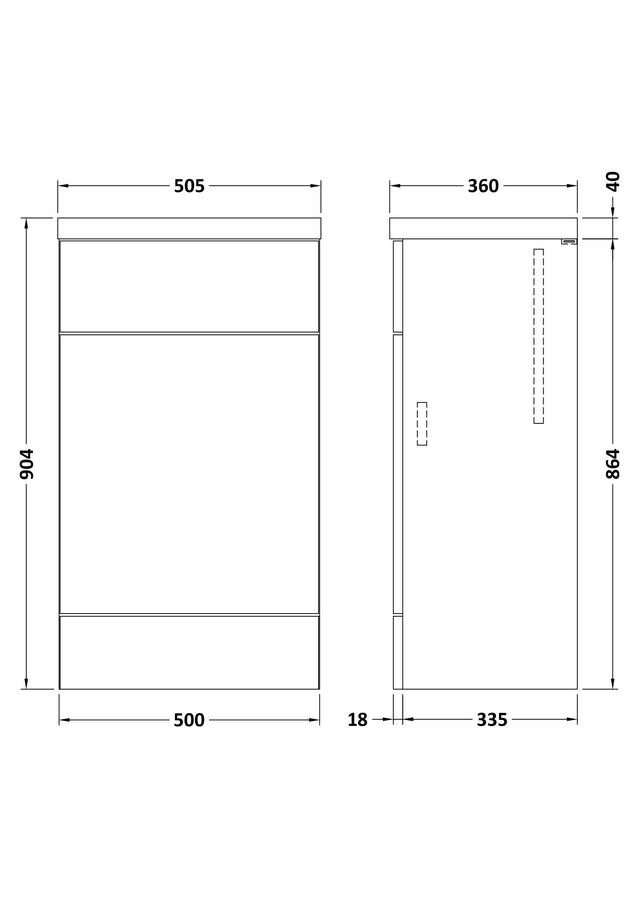 Hudson Reed Fusion 500mm Bleached Oak Toilet Unit with Polymarble Top