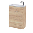 Hudson Reed Fusion 600mm Compact Bleached Oak Vanity Unit & Basin