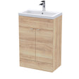 Hudson Reed Fusion 600mm Bleached Oak Vanity Unit & Basin Ready-Built
