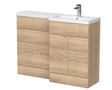 Hudson Reed Fusion 1200mm Right Hand Bleached Oak Combination Vanity Unit With Handles