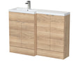 Hudson Reed Fusion 1200mm Left Hand Bleached Oak Combination Unit with Basin