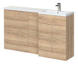 Hudson Reed Fusion 1500mm Bleached Oak Right Hand Combination Vanity Unit With Basin