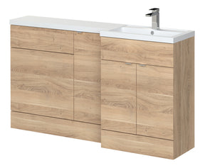 Hudson Reed Fusion 1500mm Bleached Oak Right Hand Combination Vanity Unit With Basin