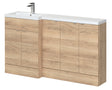 Hudson Reed Fusion 1500mm Left Hand Bleached Oak Combination Vanity Unit With Basin & 1 Tap Hole