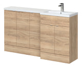 Hudson Reed Fusion 1500mm Right Hand Bleached Oak Combination Unit with Basin