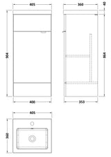 Hudson Reed Fusion 400mm Bleached Oak Vanity Unit & Basin