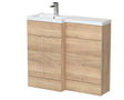 Hudson Reed Fusion 1000mm Left Hand Bleached Oak Combination Vanity Unit With Handles