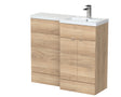 Hudson Reed Fusion 1000mm Bleached Oak Right Hand Combination Vanity Unit With Handles