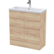 Hudson Reed Fusion 800mm Bleached Oak Vanity Unit & Basin With Handles