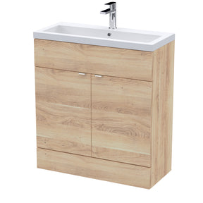 Hudson Reed Fusion 800mm Bleached Oak Vanity Unit & Basin With Handles
