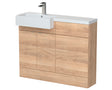 Hudson Reed Fusion 1100mm Bleached Oak Left Hand Semi Recessed Basin Combination Unit