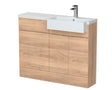 Hudson Reed Fusion 1100mm Bleached Oak Combination Unit with Semi Recessed Basin & Soft Close Doors