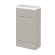 Hudson Reed Fusion 500mm Pebble Grey Compact Toilet Unit & Polymarble Top