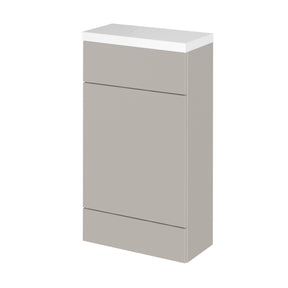 Hudson Reed Fusion 500mm Pebble Grey Compact Toilet Unit & Polymarble Top