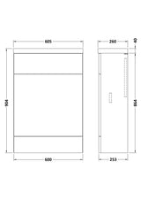 Hudson Reed Fusion 600mm Compact Pebble Grey Toilet Unit with Polymarble Top