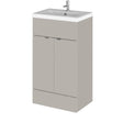 Hudson Reed Fusion 500mm Pebble Grey Vanity Unit & Basin With Handles