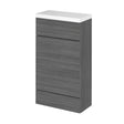 Hudson Reed Fusion 500mm Anthracite Woodgrain Floor Standing Toilet Unit with Top