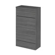 Hudson Reed Fusion 500mm Anthracite Woodgrain Floor Standing Toilet Unit with Coordinating Top