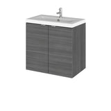 Hudson Reed Fusion 600mm Wall Hung 2 Door Vanity Unit & Basin With Soft Close Doors