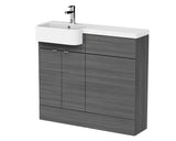 Fusion Floor Standing 2 Door Vanity Unit & WC with Left Hand Semi Recessed Basin Combination 1000mm