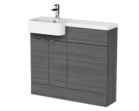 Fusion Floor Standing 2 Door Vanity Unit & WC with Left Hand Semi Recessed Basin Combination 1000mm