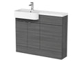 Hudson Reed Fusion 1100mm Anthracite Woodgrain Floor Standing Vanity & Toilet Unit with Semi Recessed Basin