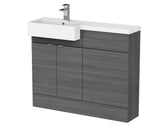Hudson Reed Fusion 1100mm 2 Door Vanity & Toilet Combination with Left Hand Semi Recessed Basin