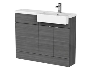 Hudson Reed Fusion 1105mm Floor Standing 2 Door Vanity Toilet & Right Hand Basin Combination