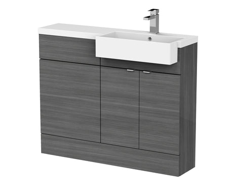 Hudson Reed Fusion 1105mm Floor Standing 2 Door Vanity Toilet & Right Hand Basin Combination
