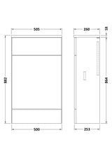 Hudson Reed Fusion 500mm Charcoal Black Floor Standing Toilet Unit with Coordinating Top