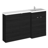 Hudson Reed Fusion 1500mm Right Hand Charcoal Black 2 Door Floor Standing Vanity Basin & Toilet Combination Unit