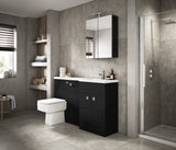 Hudson Reed Fusion Charcoal Black 1100mm Floor Standing Left Hand Basin & Toilet Combination With Handles