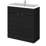 Hudson Reed Fusion 800mm Charcoal Black Floor Standing 2 Door Vanity Unit with Basin