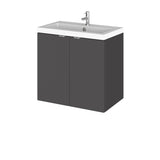 Hudson Reed Fusion 600mm Wall Hung 2 Door Vanity Unit & Basin With Soft Close Doors