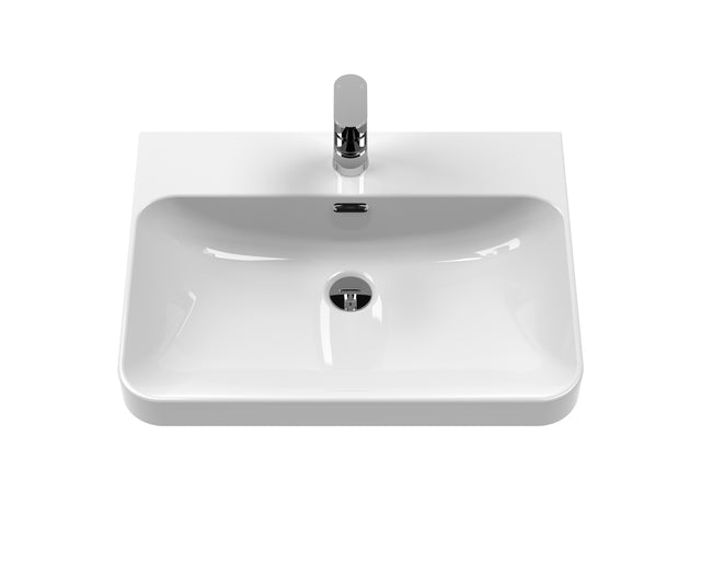 Hudson Reed Solar 600mm Indigo Blue Wall Hung 2 Drawer Vanity Unit With Ceramic Basin
