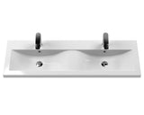 Hudson Reed Fluted 1200mm Wall Hung 4-Drawer Double Basin Vanity Unit with Ceramic Basin