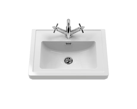 Hudson Reed Bexley 500mm Floor Standing 1 Drawer Vanity Unit with 1 Tap Hole Fireclay Basin