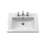 Hudson Reed Lille 630mm Fern Green Floor Standing 2-Drawer Vanity Unit With 3 Tap Hole Basin Fully Assembled