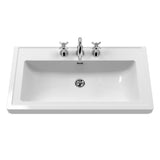 Hudson Reed Bexley 800mm Floor Standing 1 Drawer Vanity Unit with 3 Tap Hole Fireclay Basin