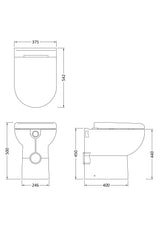 Hudson Reed Back To Wall Comfort Height Round Toilet Pan With Soft Close Seat