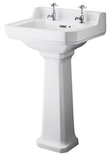 Richmond 500mm Basin & Pedestal 2 Tap Hole