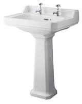 Richmond 600mm Basin & Pedestal 2 Tap Hole