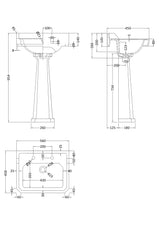 Richmond 560mm 2 Tap Hole Basin & Comfort Height Pedestal