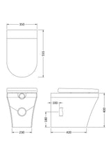 Hudson Reed Luna 350mm Wide Back To Wall Toilet Pan Including Seat