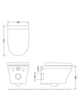Hudson Reed Luna White Wall Hung Toilet Including Seat