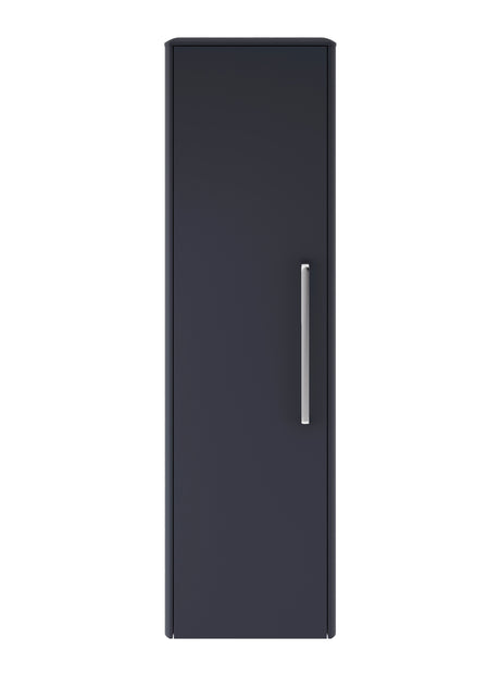 Hudson Reed Solar 350mm 1 Door Indigo Blue Wall Hung Tall Cabinet With Handles