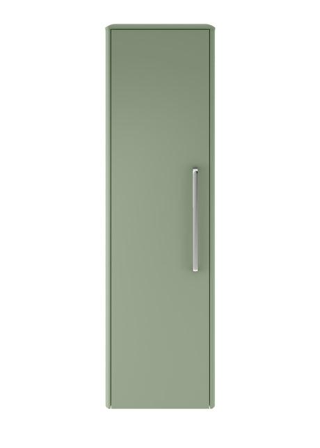Hudson Reed Solar 350mm 1 Door Fern Green Wall Hung Tall Cabinet With Handles